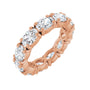Sapphire Row Natural Diamond Oval Eternity Band - 14K Rose Gold, 6 × 4 mm, 5.5
