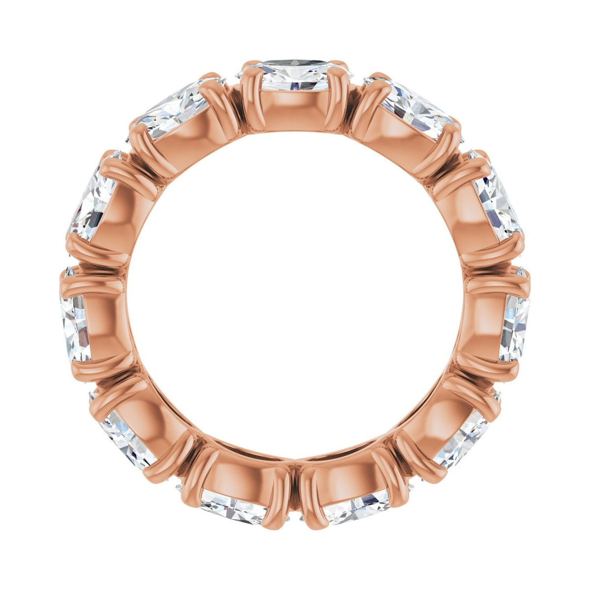 Sapphire Row Natural Diamond Oval Eternity Band - 14K Rose Gold, 6 × 4 mm, 6.5 (view 2)