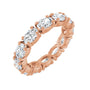 Sapphire Row Natural Diamond Oval Eternity Band - 14K Rose Gold, 6 × 4 mm, 8.5