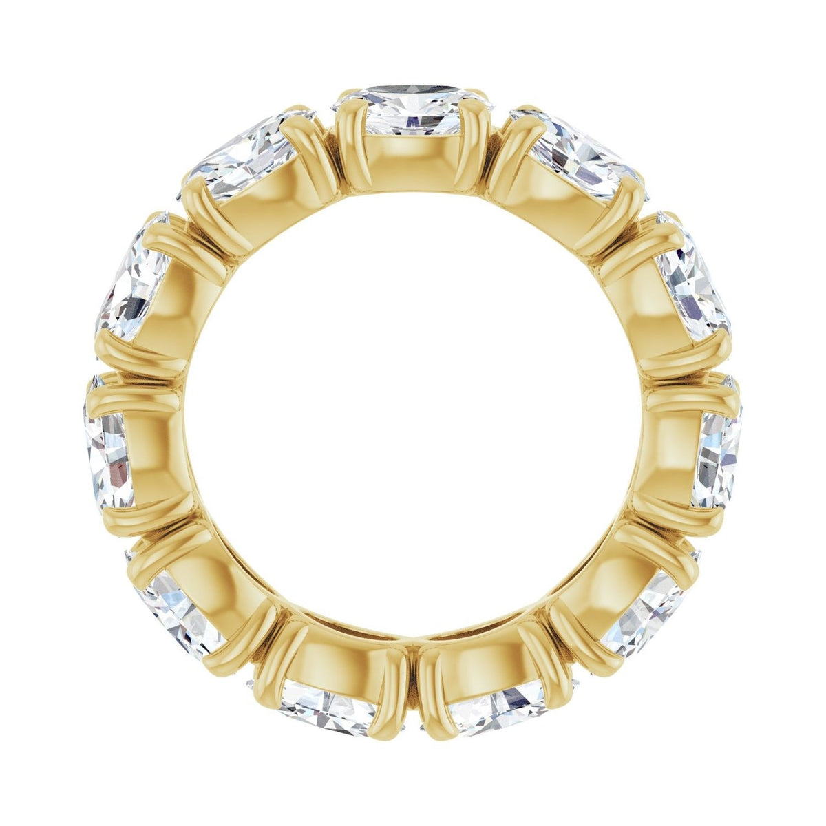 Sapphire Row Natural Diamond Oval Eternity Band - 14K Yellow Gold, 6 × 4 mm, 6 (view 2)