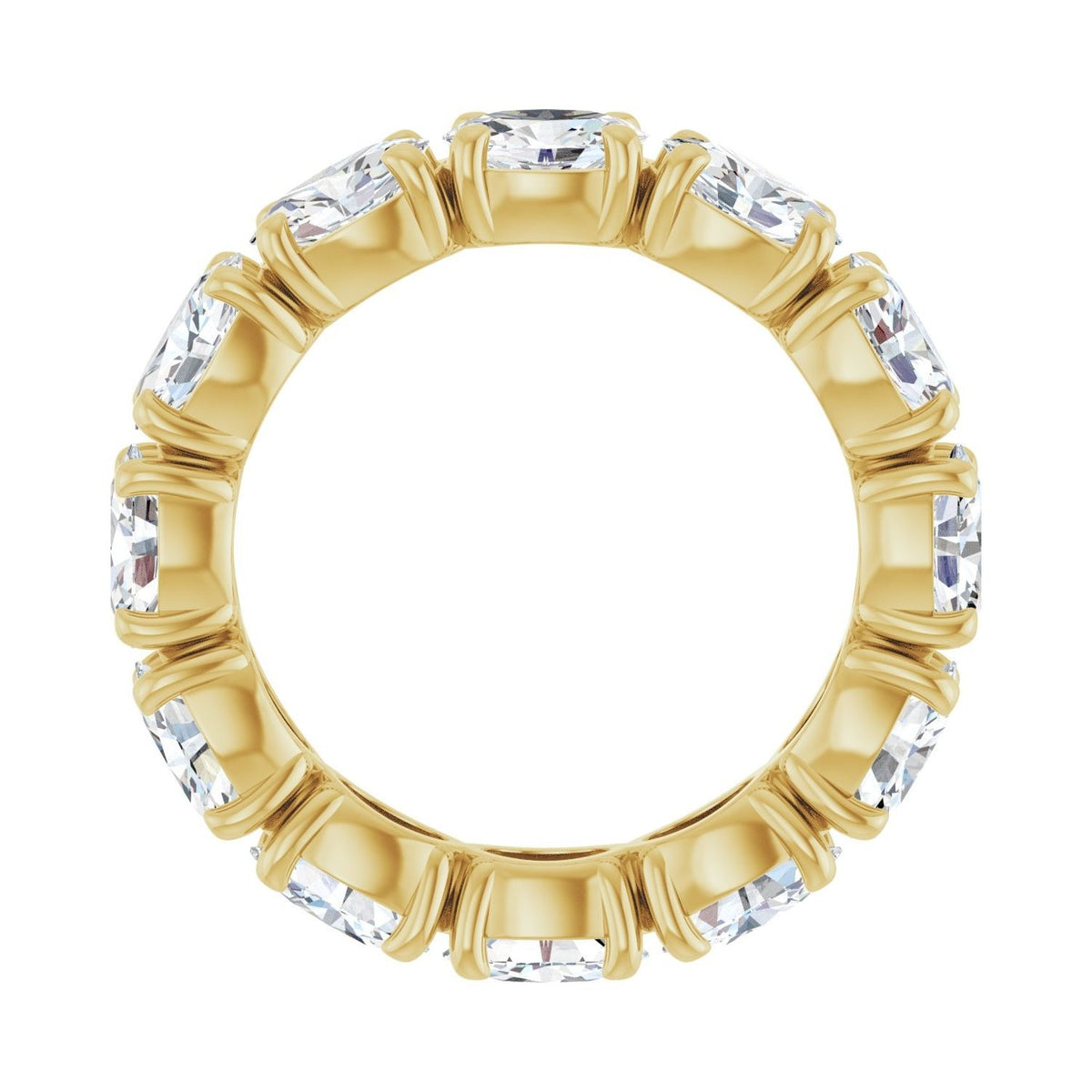 Sapphire Row Natural Diamond Oval Eternity Band - 14K Yellow Gold, 6 × 4 mm, 8 (view 2)