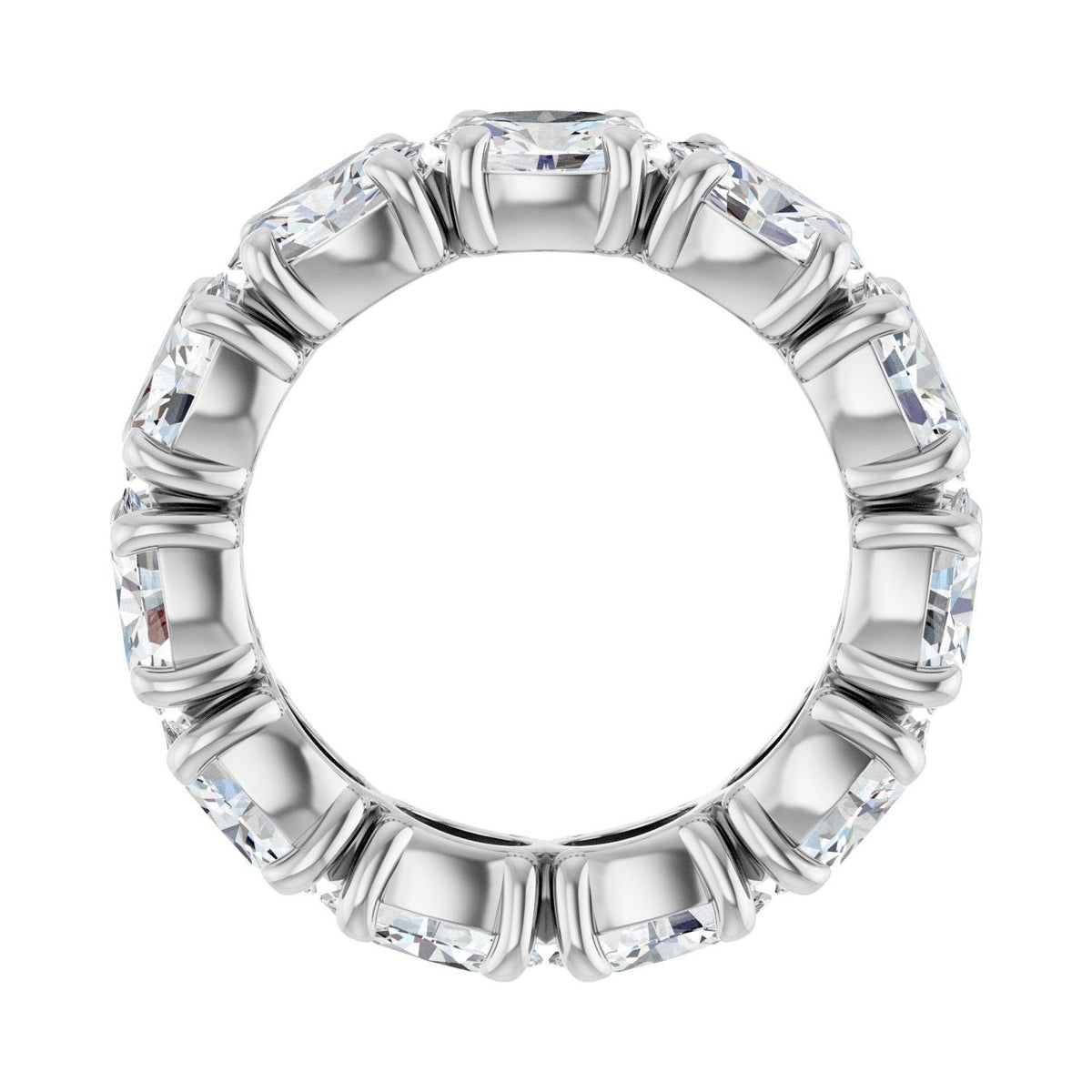 Sapphire Row Natural Diamond Oval Eternity Band - Platinum, 6 × 4 mm, 5 (view 2)