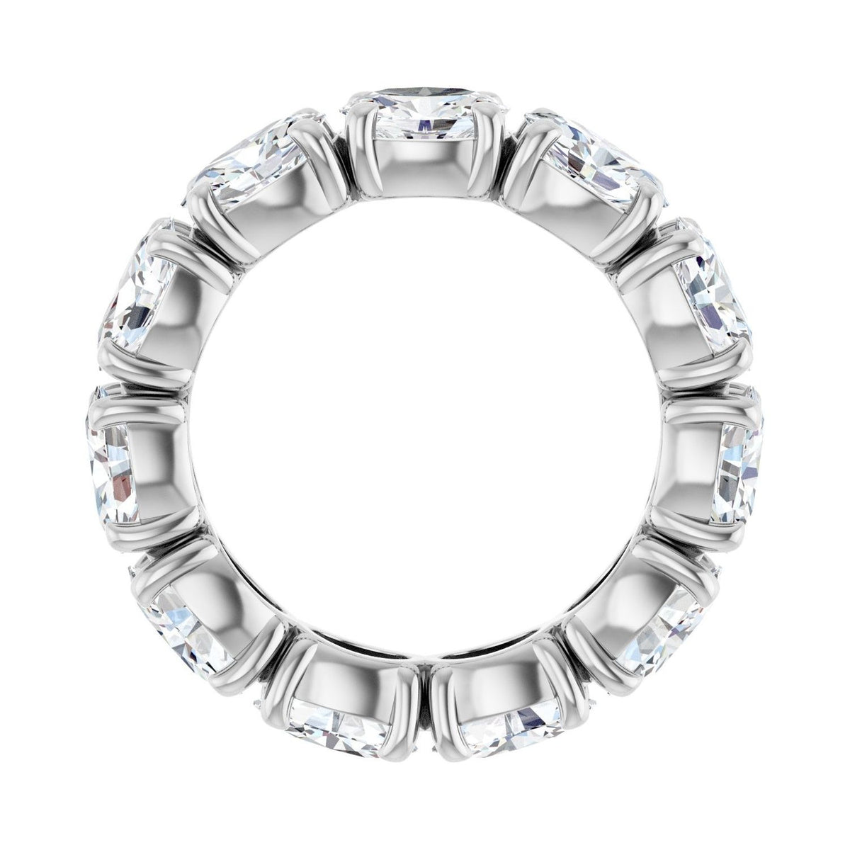 Sapphire Row Natural Diamond Oval Eternity Band - Platinum, 6 × 4 mm, 6 (view 2)
