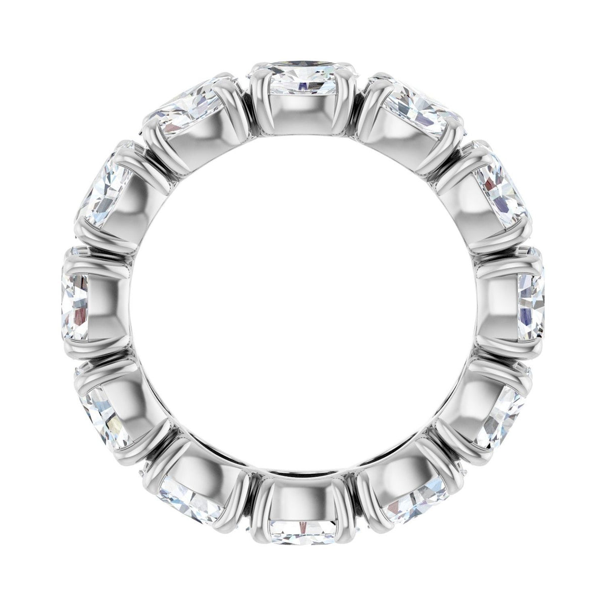 Sapphire Row Natural Diamond Oval Eternity Band - Platinum, 6 × 4 mm, 8 (view 2)