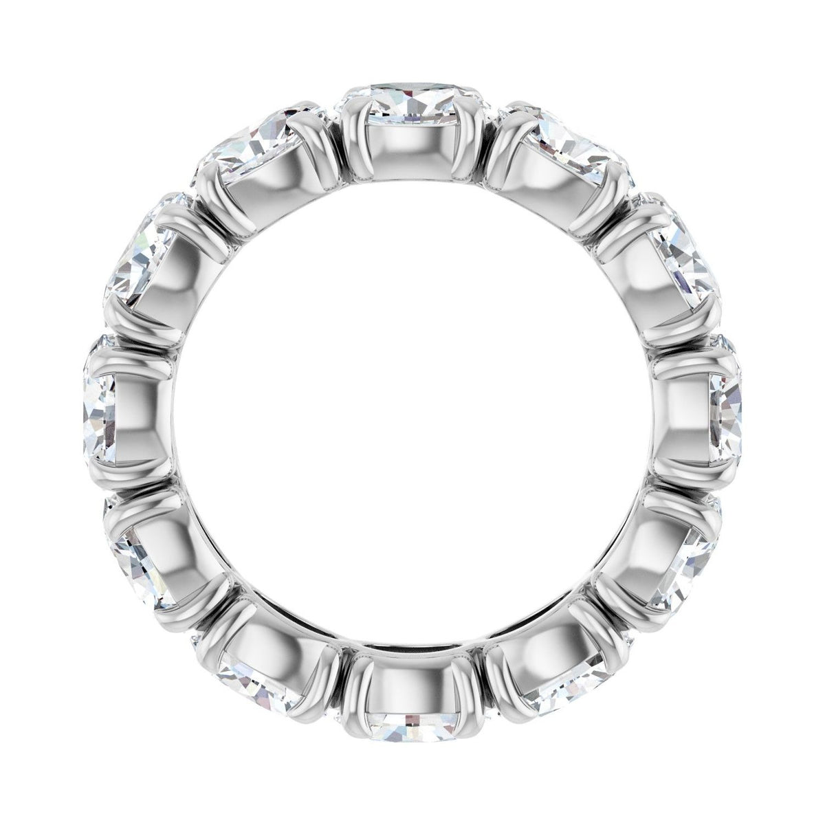 Sapphire Row Natural Diamond Oval Eternity Band - 14K White Gold, 5 × 3.5 mm, 4.5 (view 2)