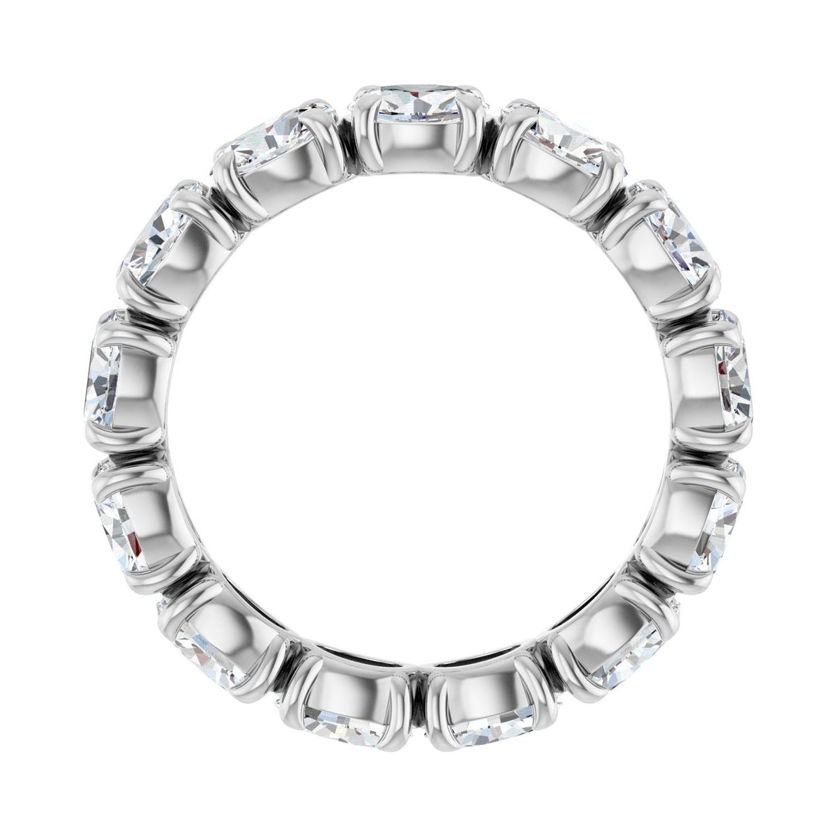 Sapphire Row Natural Diamond Oval Eternity Band - 14K White Gold, 5 × 3.5 mm, 7.5 (view 2)