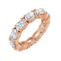 Sapphire Row Natural Diamond Oval Eternity Band - 14K Rose Gold, 6 × 4 mm, 7