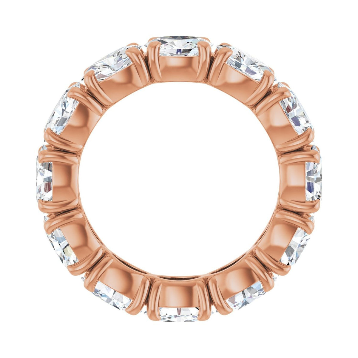 Sapphire Row Natural Diamond Oval Eternity Band - 14K Rose Gold, 6 × 4 mm, 7 (view 2)
