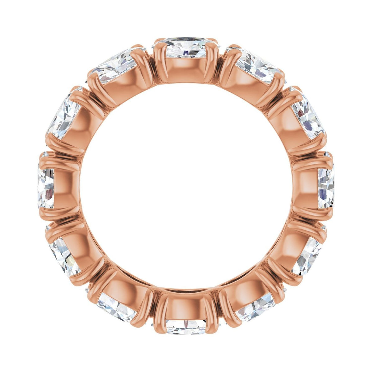 Sapphire Row Natural Diamond Oval Eternity Band - 14K Rose Gold, 6 × 4 mm, 8 (view 2)