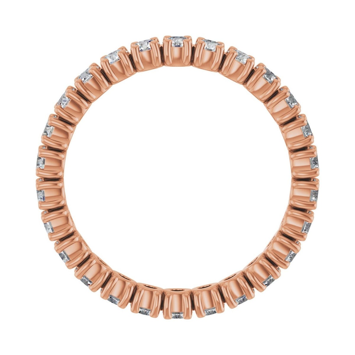 Sapphire Row Natural Diamond Round Eternity Band - 14K Rose Gold, 2.25 mm, 6.5 (view 2)