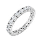 Sapphire Row Natural Diamond Round Eternity Band - 14K White Gold, 2.5 mm, 4.5