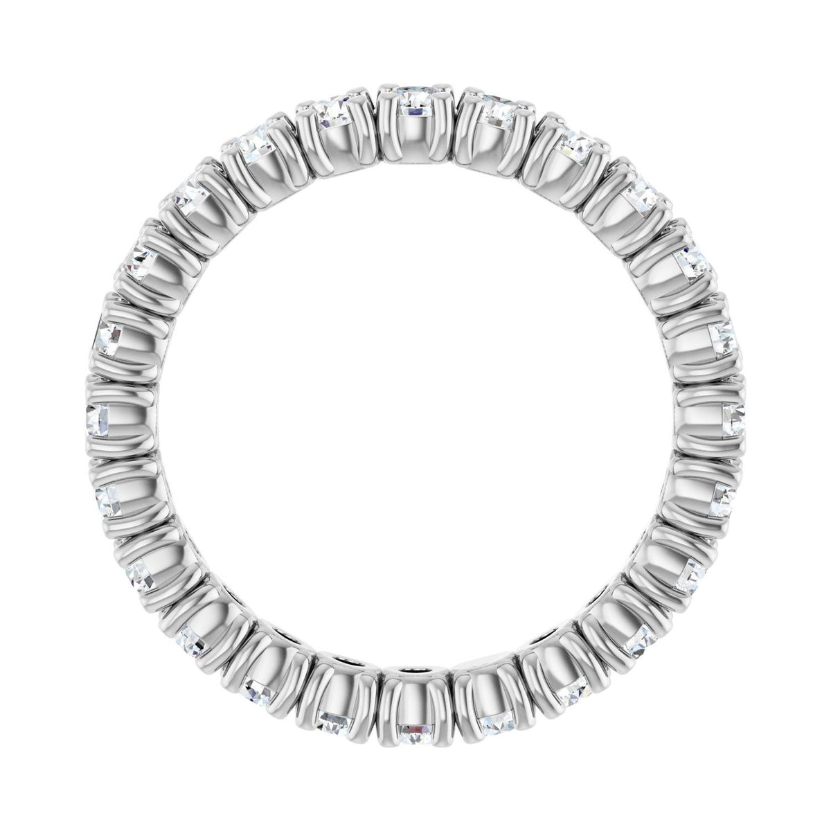 Sapphire Row Natural Diamond Round Eternity Band - 14K White Gold, 2.5 mm, 6.5 (view 2)