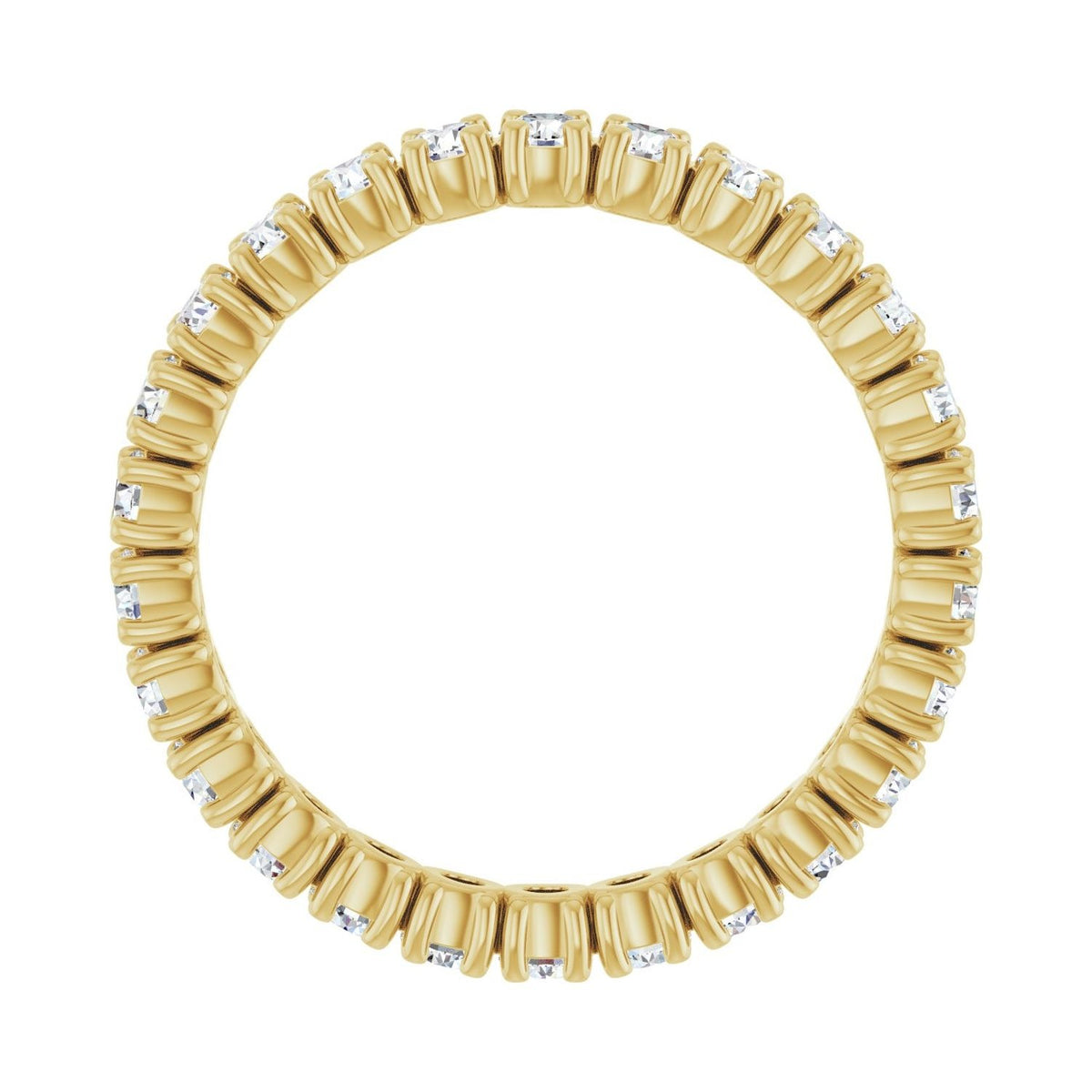 Sapphire Row Natural Diamond Round Eternity Band - 14K Yellow Gold, 2.25 mm, 6 (view 2)