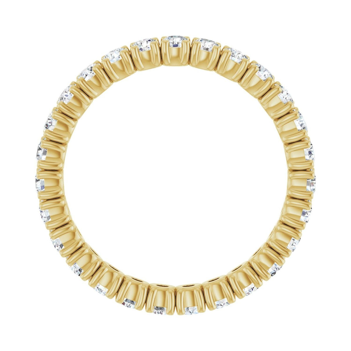Sapphire Row Natural Diamond Round Eternity Band - 14K Yellow Gold, 2.25 mm, 7 (view 2)