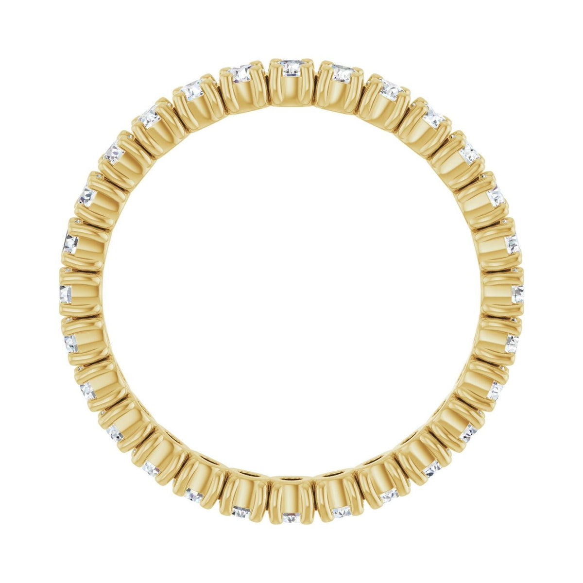 Sapphire Row Natural Diamond Round Eternity Band - 14K Yellow Gold, 2.25 mm, 8 (view 2)