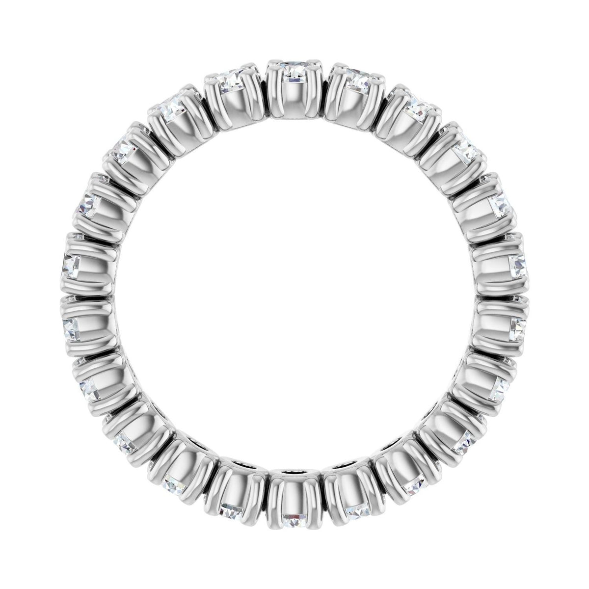 Sapphire Row Natural Diamond Round Eternity Band - Platinum, 2.5 mm, 4.5 (view 2)