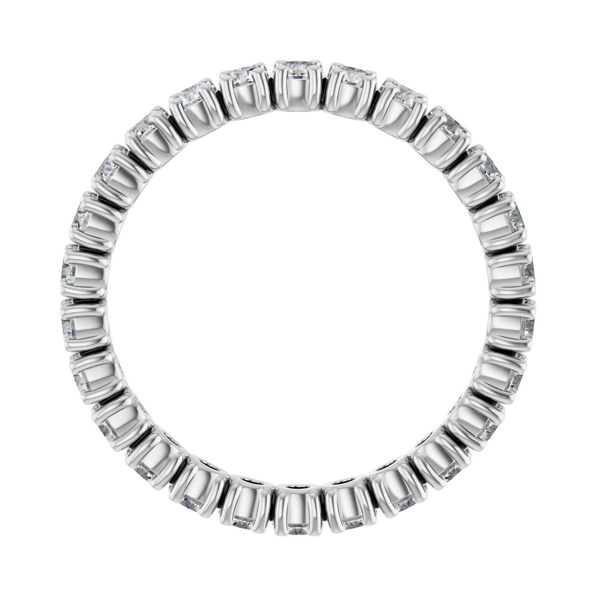 Sapphire Row Natural Diamond Round Eternity Band - 14K White Gold, 2.25 mm, 6.5 (view 2)