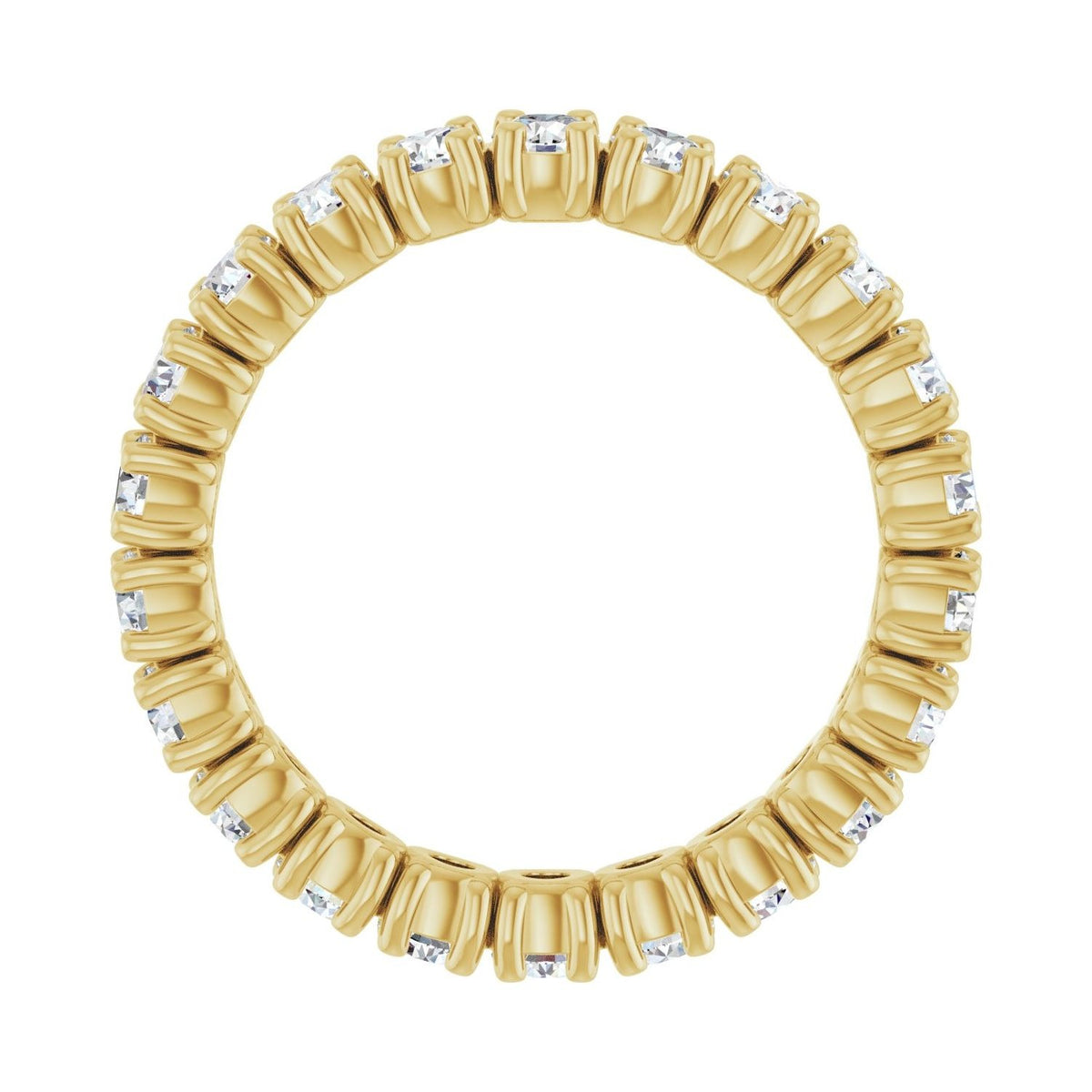 Sapphire Row Natural Diamond Round Eternity Band - 14K Yellow Gold, 2.5 mm, 4.5 (view 2)