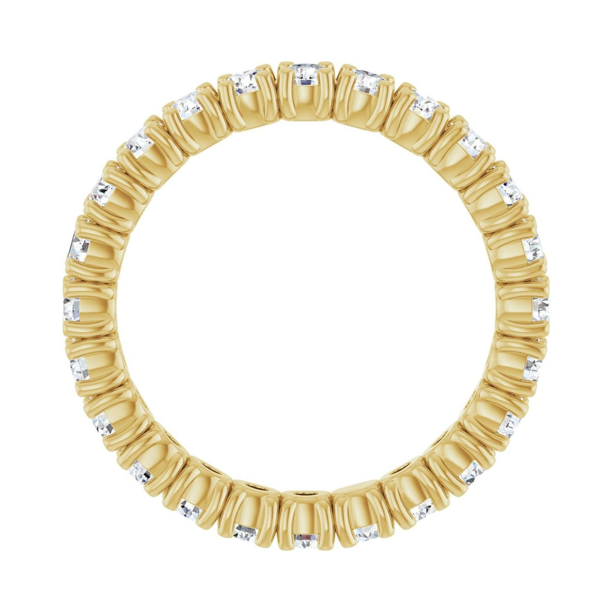 Sapphire Row Natural Diamond Round Eternity Band - 14K Yellow Gold, 2.5 mm, 6.5 (view 2)