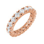 Sapphire Row Natural Diamond Round Eternity Band - 14K Rose Gold, 3 mm, 4