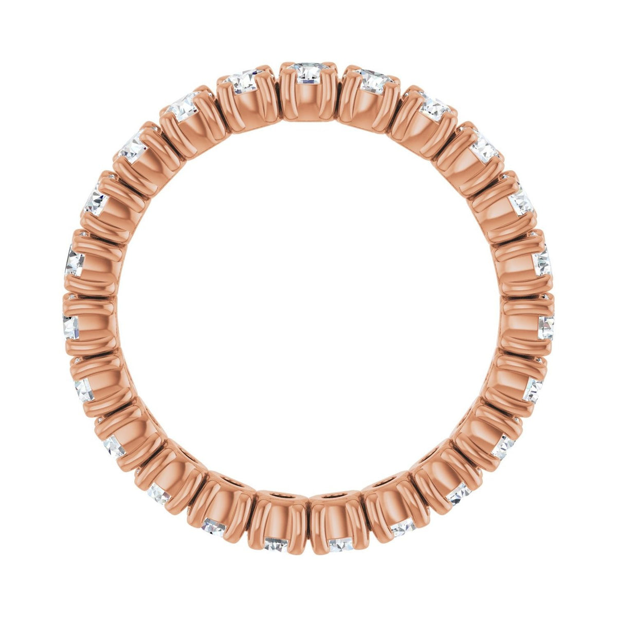 Sapphire Row Natural Diamond Round Eternity Band - 14K Rose Gold, 2.5 mm, 5.5 (view 2)