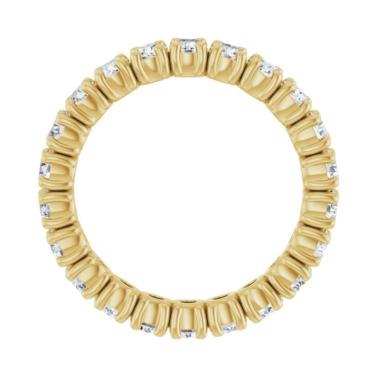 Sapphire Row Natural Diamond Round Eternity Band - 14K Yellow Gold, 2.5 mm, 4 (view 2)