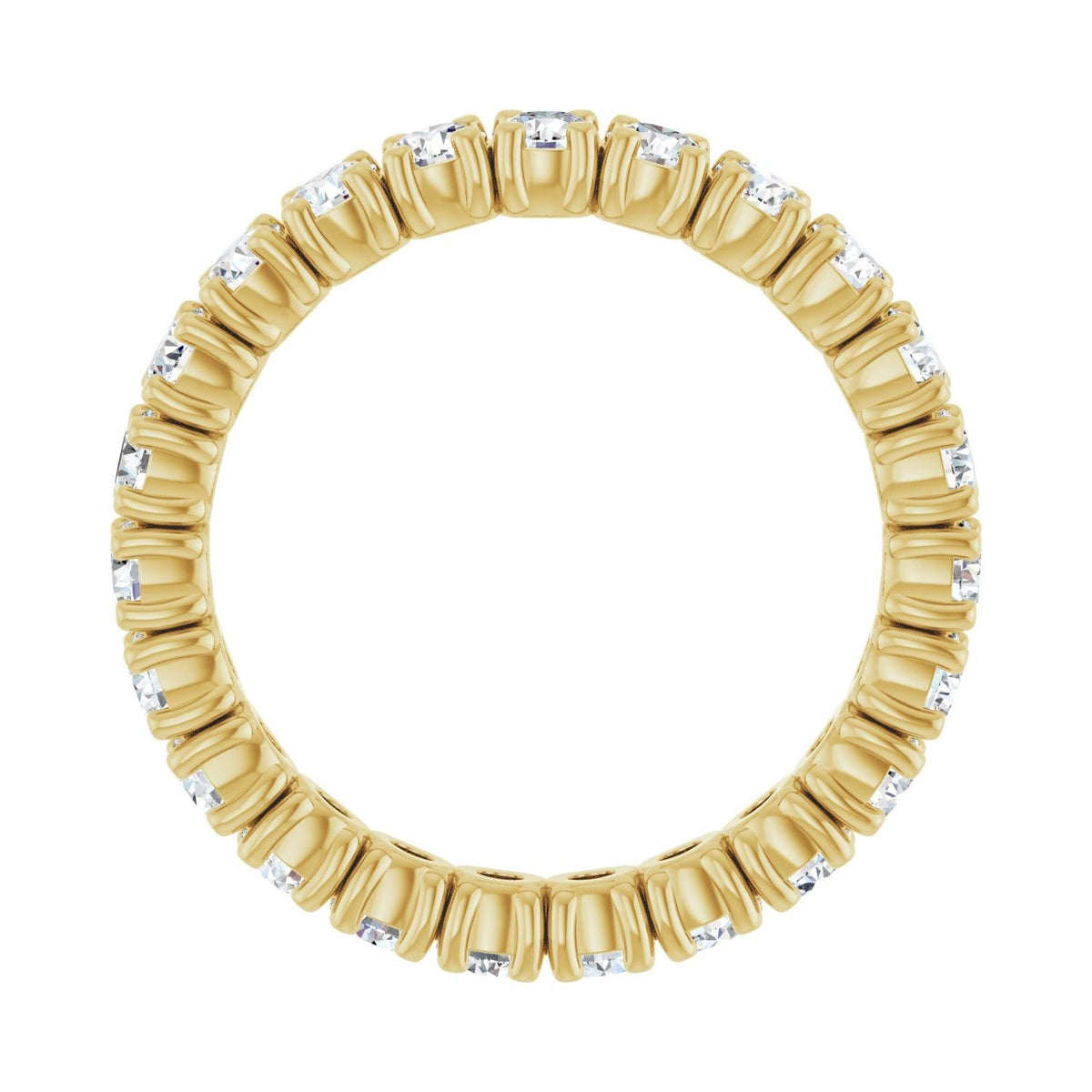 Sapphire Row Natural Diamond Round Eternity Band - 14K Yellow Gold, 2.5 mm, 5 (view 2)