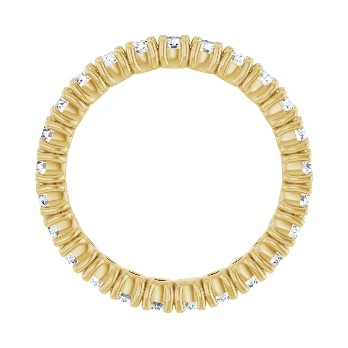Sapphire Row Natural Diamond Round Eternity Band - 14K Yellow Gold, 2.5 mm, 7 (view 2)