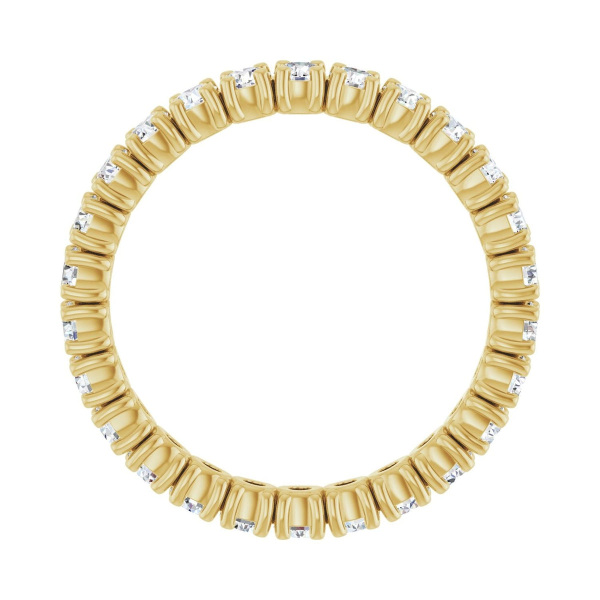 Sapphire Row Natural Diamond Round Eternity Band - 14K Yellow Gold, 2.5 mm, 8 (view 2)