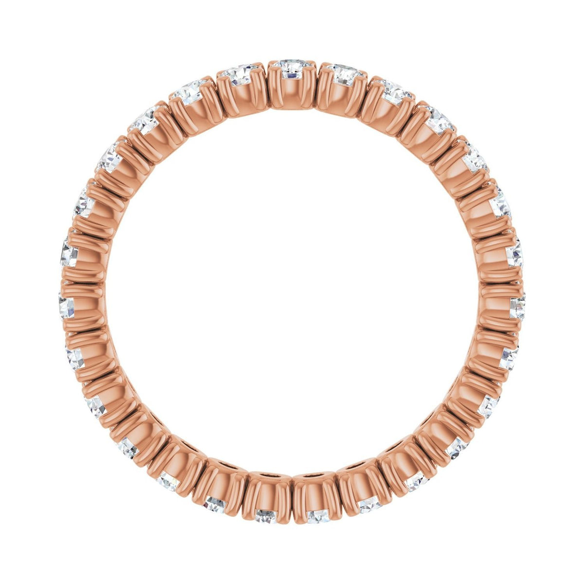 Sapphire Row Natural Diamond Round Eternity Band - 14K Rose Gold, 2.25 mm, 7 (view 2)