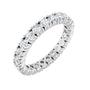 Sapphire Row Natural Diamond Round Eternity Band - 14K White Gold, 2.5 mm, 5
