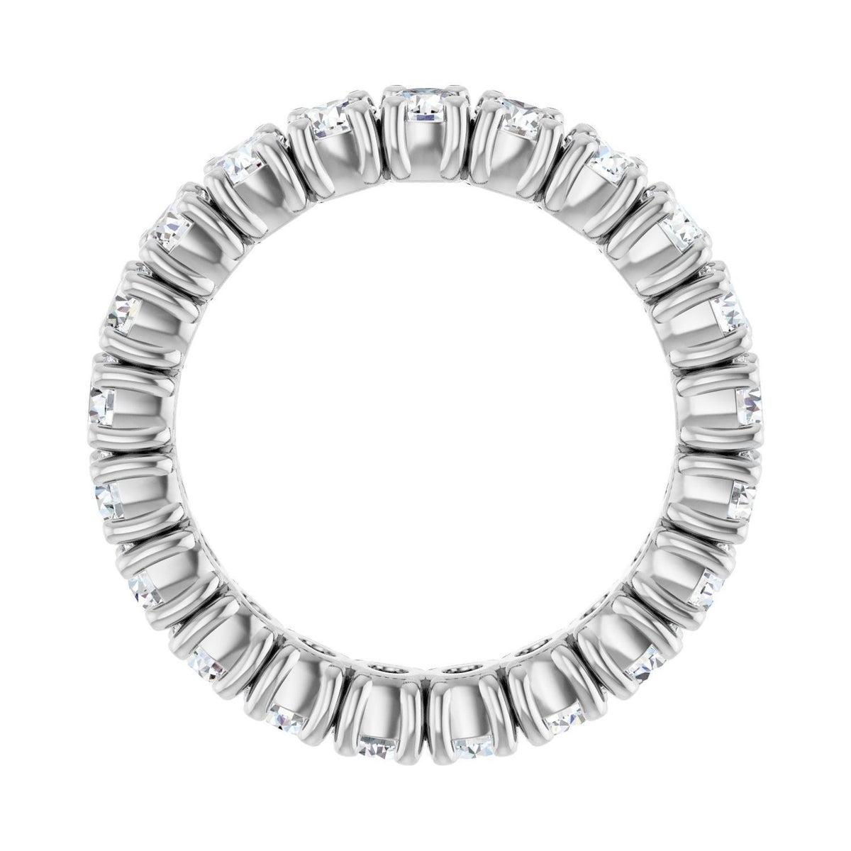 Sapphire Row Natural Diamond Round Eternity Band - Platinum, 3 mm, 5.5 (view 2)