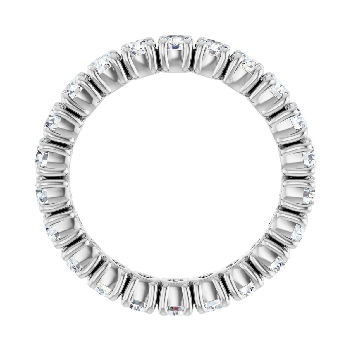 Sapphire Row Natural Diamond Round Eternity Band - Platinum, 3 mm, 7.5 (view 2)