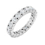 Sapphire Row Natural Diamond Round Eternity Band - 14K White Gold, 3 mm, 5