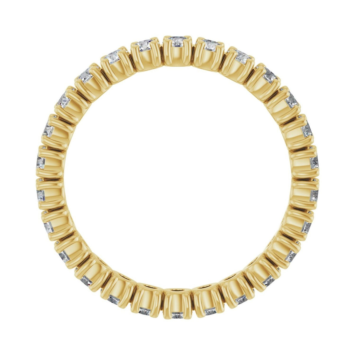 Sapphire Row Natural Diamond Round Eternity Band - 14K Yellow Gold, 2.25 mm, 6.5 (view 2)