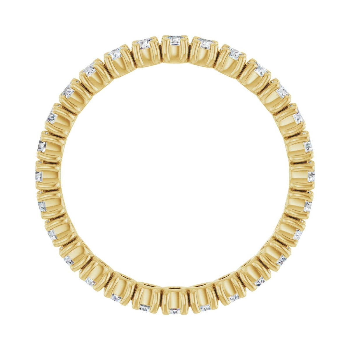 Sapphire Row Natural Diamond Round Eternity Band - 14K Yellow Gold, 2.25 mm, 8.5 (view 2)