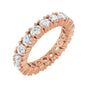 Sapphire Row Natural Diamond Round Eternity Band - 14K Rose Gold, 3 mm, 4.5