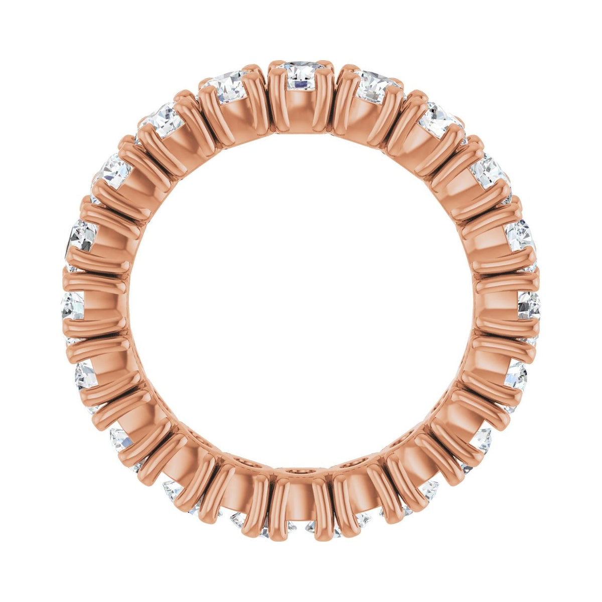 Sapphire Row Natural Diamond Round Eternity Band - 14K Rose Gold, 3 mm, 4.5 (view 2)