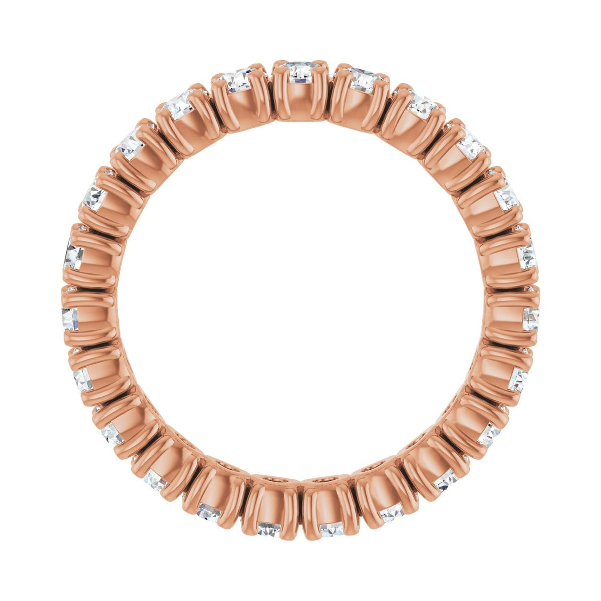 Sapphire Row Natural Diamond Round Eternity Band - 14K Rose Gold, 3 mm, 8.5 (view 2)