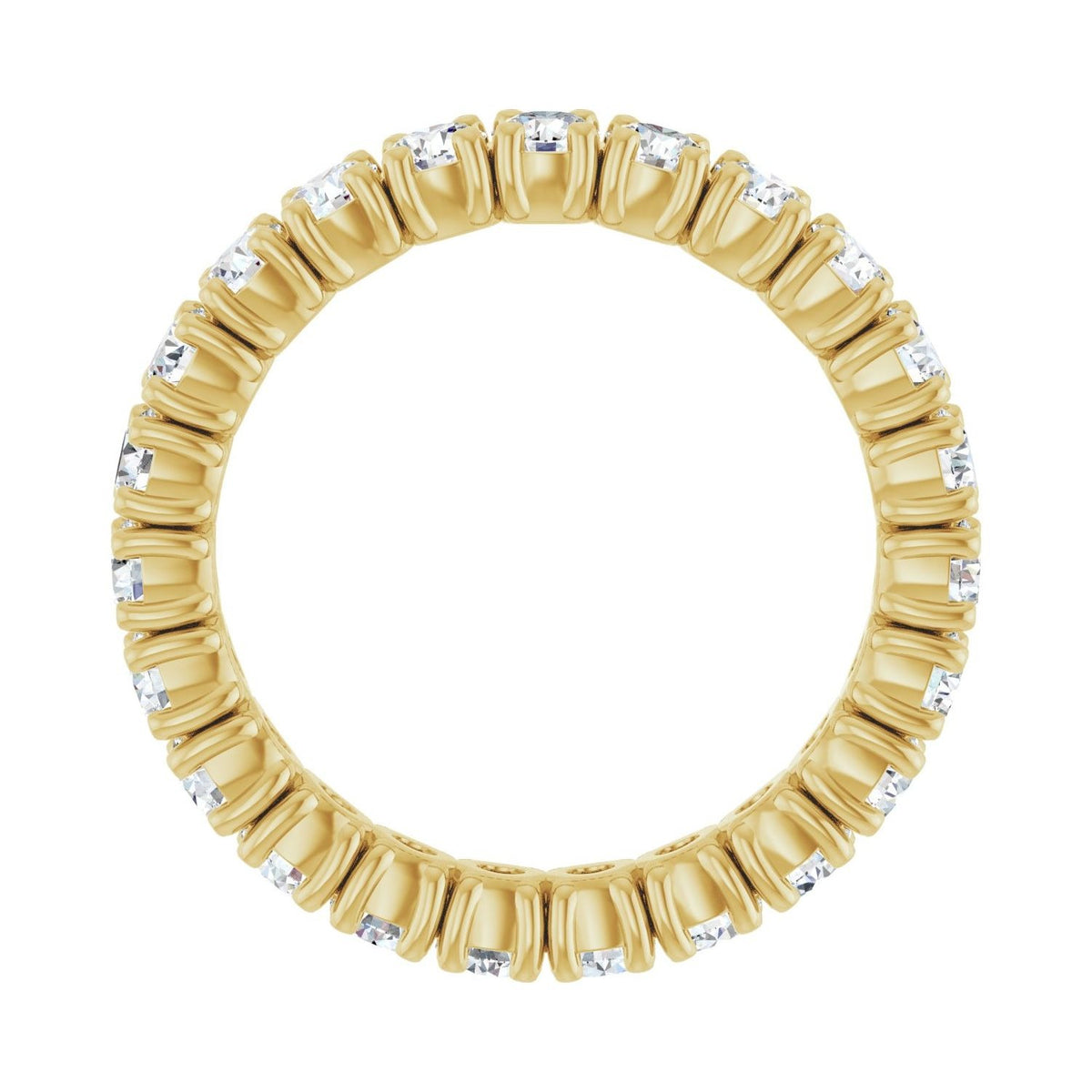Sapphire Row Natural Diamond Round Eternity Band - 14K Yellow Gold, 3 mm, 8 (view 2)