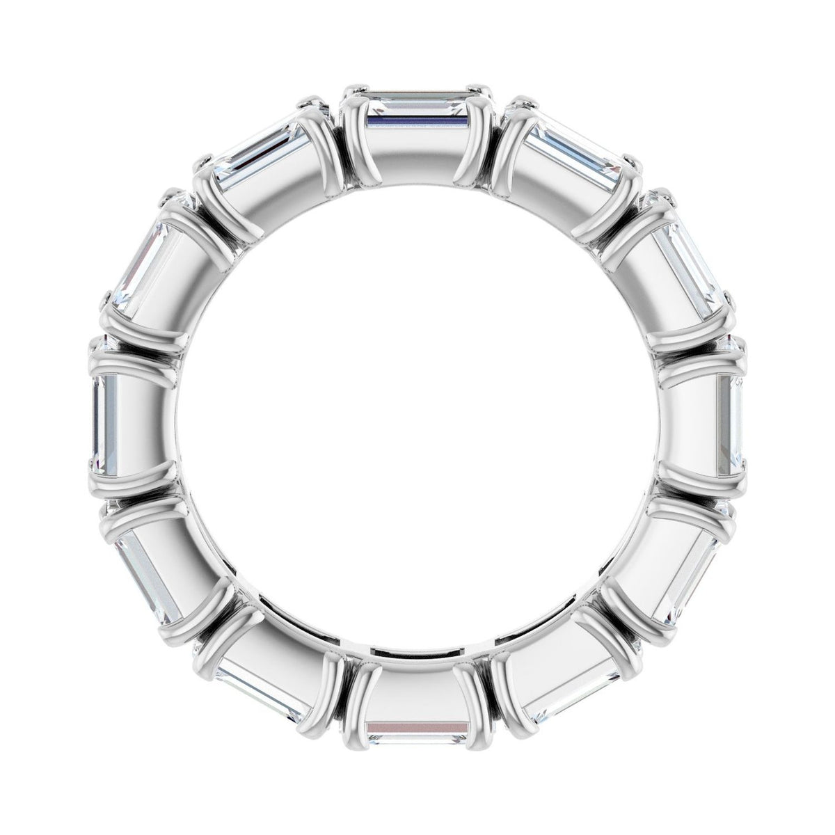 Sapphire Row Lab-Grown Diamond Emerald-Cut Eternity Band - Platinum, 5 × 3.5 mm, 4.5 (view 2)