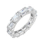 Sapphire Row Lab-Grown Diamond Emerald-Cut Eternity Band - Platinum, 5 × 3.5 mm, 5.5