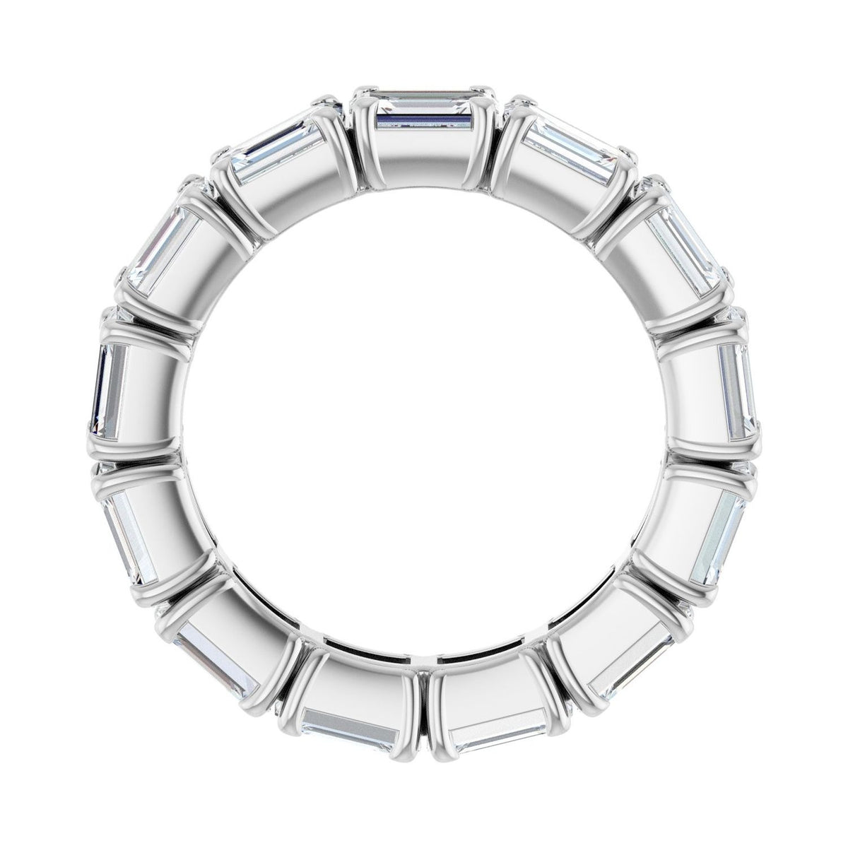 Sapphire Row Lab-Grown Diamond Emerald-Cut Eternity Band - Platinum, 5 × 3.5 mm, 5.5 (view 2)