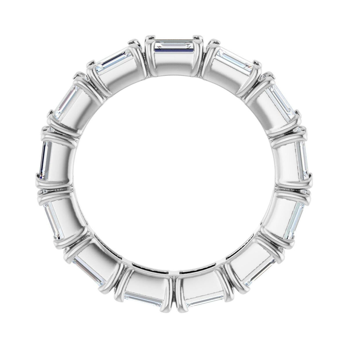 Sapphire Row Lab-Grown Diamond Emerald-Cut Eternity Band - Platinum, 5 × 3.5 mm, 6.5 (view 2)