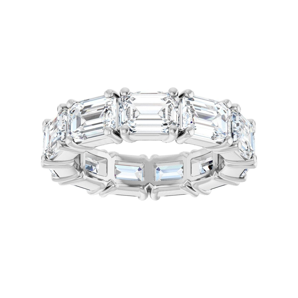 Sapphire Row Lab-Grown Diamond Emerald-Cut Eternity Band - Platinum, 5.8 × 4.2 mm, 5 (view 3)