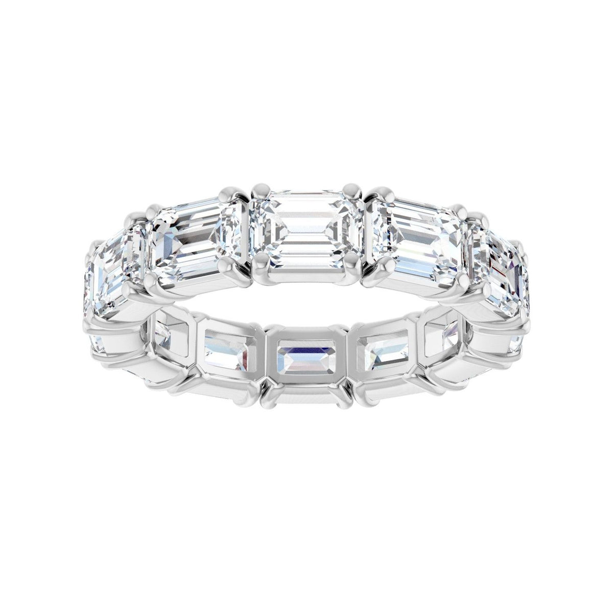 Sapphire Row Lab-Grown Diamond Emerald-Cut Eternity Band - Platinum, 5.8 × 4.2 mm, 8 (view 3)