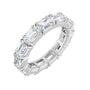 Sapphire Row Lab-Grown Diamond Emerald-Cut Eternity Band - 14K White Gold, 5 × 3.5 mm, 6