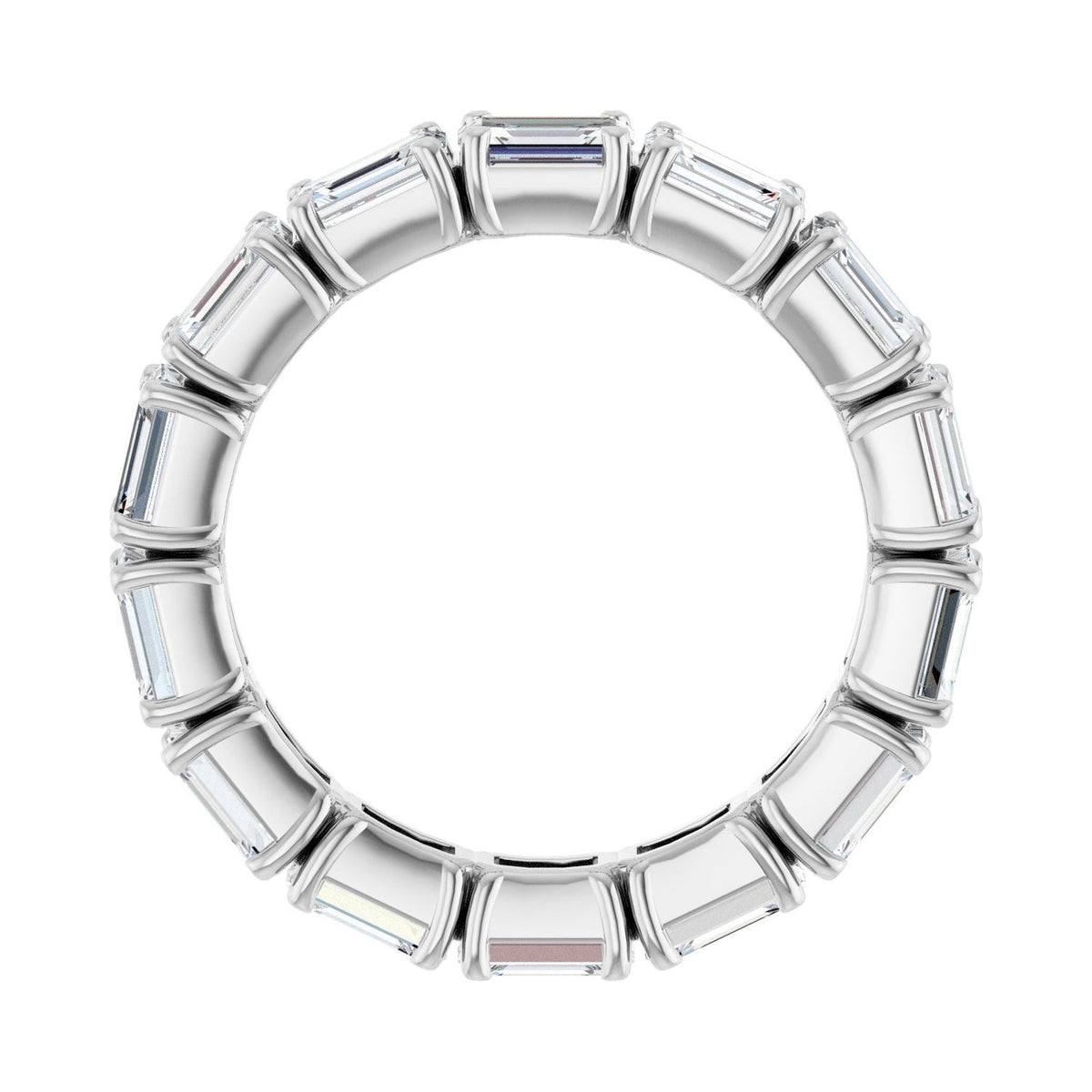 Sapphire Row Lab-Grown Diamond Emerald-Cut Eternity Band - 14K White Gold, 5 × 3.5 mm, 8 (view 2)