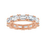 Sapphire Row Lab-Grown Diamond Emerald-Cut Eternity Band - 14K Rose Gold, 5 × 3.5 mm, 5.5 (view 3)