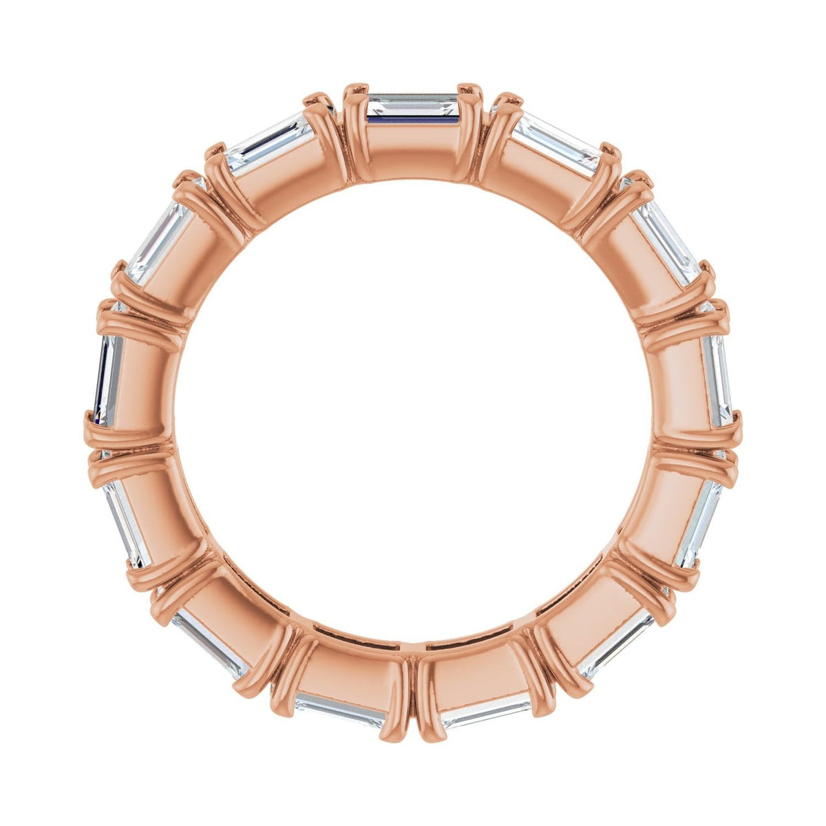 Sapphire Row Lab-Grown Diamond Emerald-Cut Eternity Band - 14K Rose Gold, 5 × 3.5 mm, 6.5 (view 2)